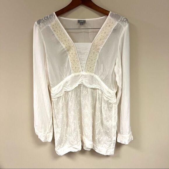 👠J Jill peasant romantic embroidered top. Size Med - Picture 10 of 10